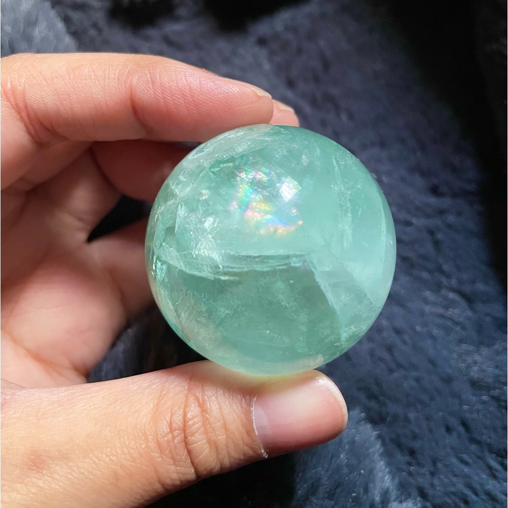 Fluorite Sphere with Rainbows